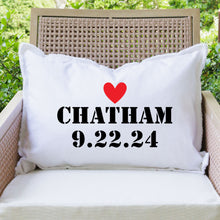 Load image into Gallery viewer, Personalized Heart Two Line Text Lumbar Pillow
