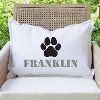 Personalized Paw Print One Line Text Lumbar Pillow