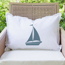 Load image into Gallery viewer, Personalized Sailboat Lumbar Pillow
