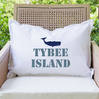 Whale Two Line Text Personalized Lumbar Pillow