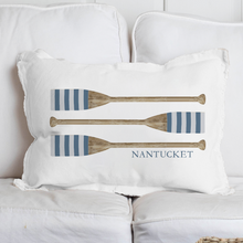 Load image into Gallery viewer, Personalized Striped Oars Lumbar Pillow

