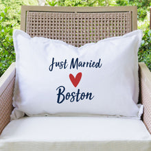 Load image into Gallery viewer, Personalized Just Married Lumbar Pillow
