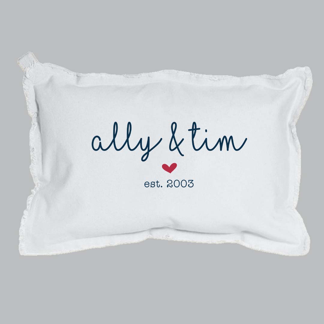 Wedding + Est Year Personalized Lumbar Pillow