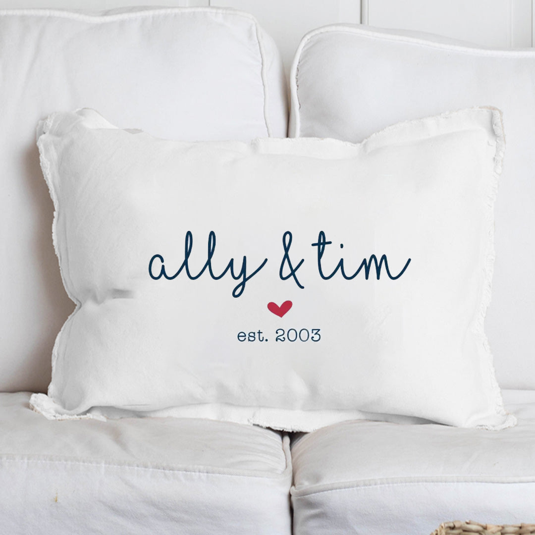 Wedding + Est Year Personalized Lumbar Pillow