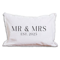 Mr & Mrs EST Personalized Lumbar Pillow