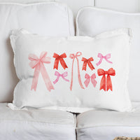 Watercolor Bows Lumbar Pillow