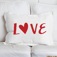 Valentine's Red Love Heart Lumbar Pillow