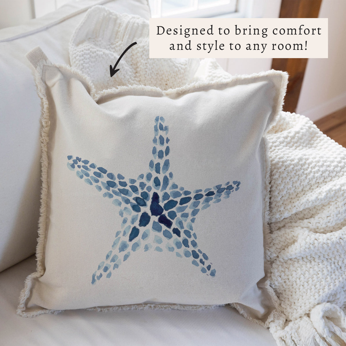 Blue Starfish Pillow