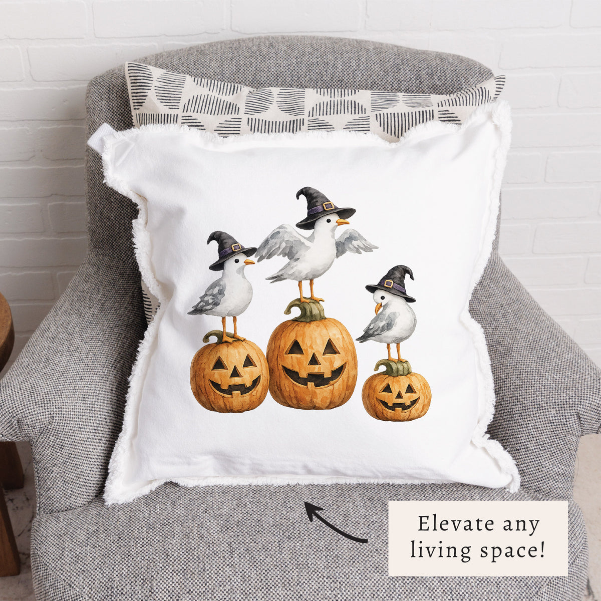 Witch Seagulls Pillow