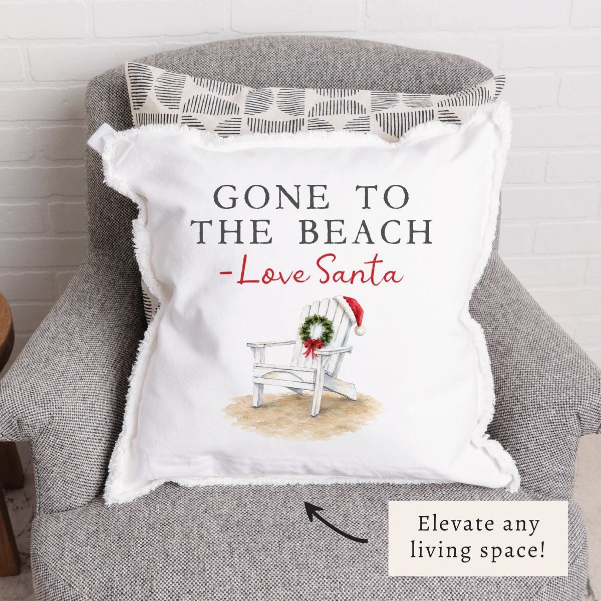 Santa Gone To The Beach Pillow