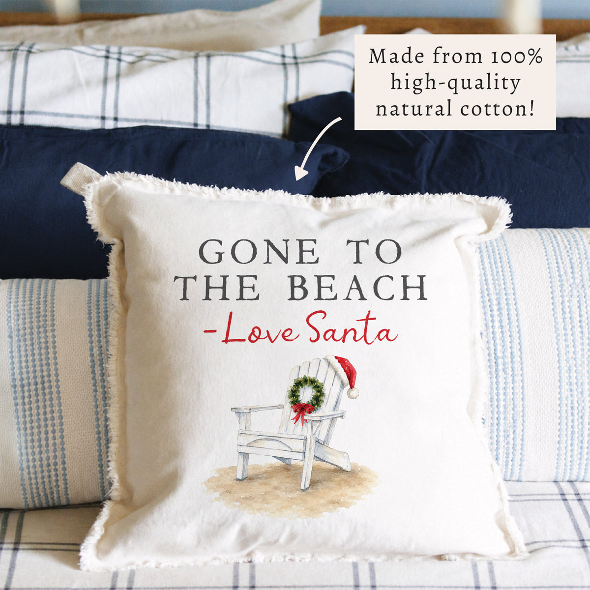 Santa Gone To The Beach Pillow