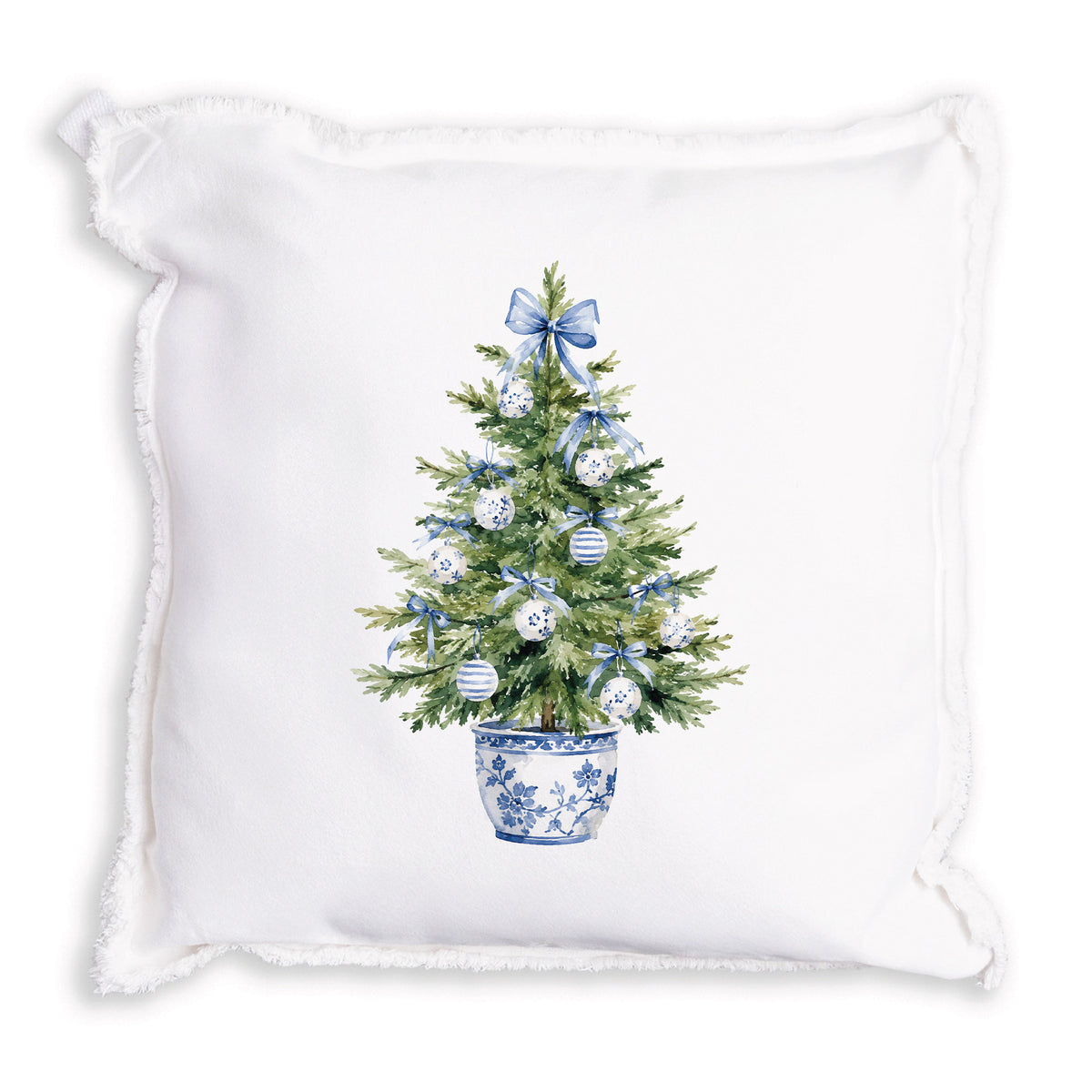 Coastal Cottage Christmas Tree Pillow