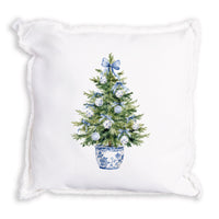 Coastal Cottage Christmas Tree Pillow