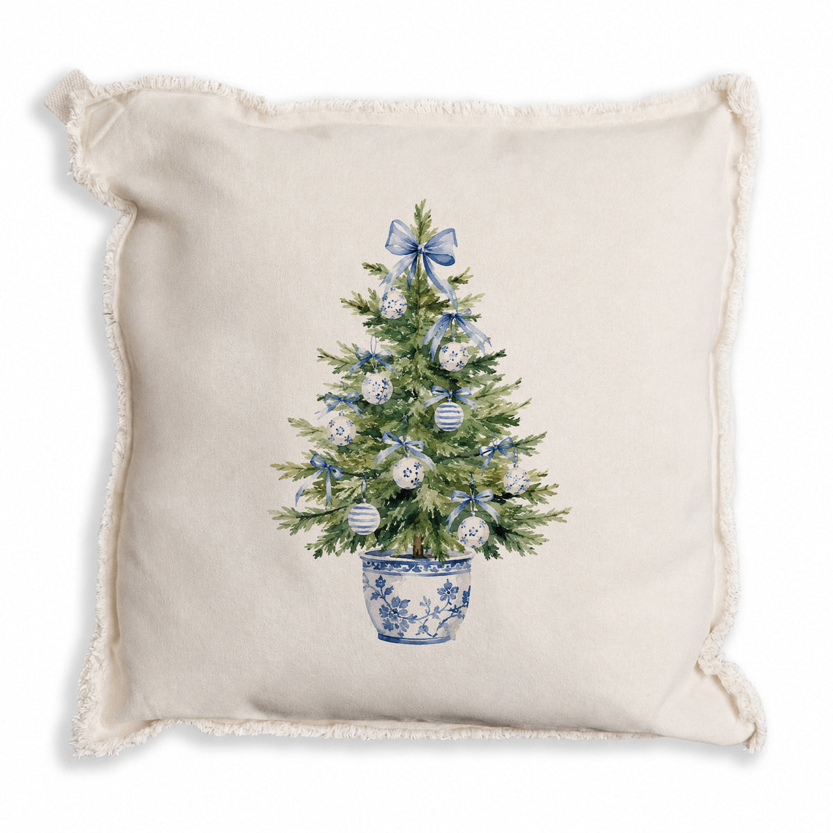 Coastal Cottage Christmas Tree Pillow