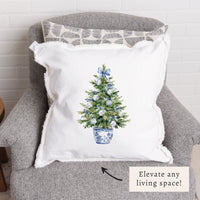 Coastal Cottage Christmas Tree Pillow