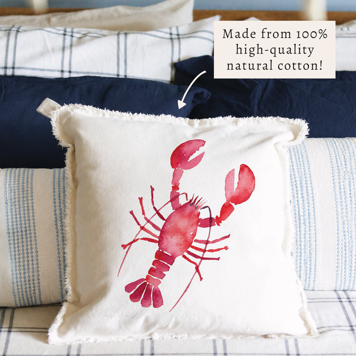 Lobster Watercolor Pillow