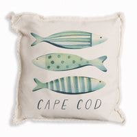 Coastal Fish Trio Personalized Pillow