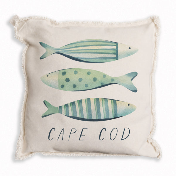 Coastal Fish Trio Personalized Pillow