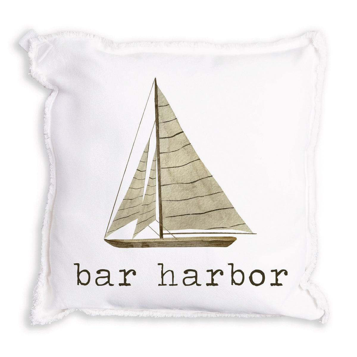 Striped Sailboat Personalized Pillow