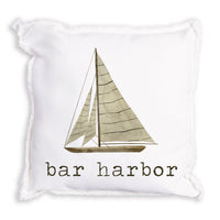 Striped Sailboat Personalized Pillow