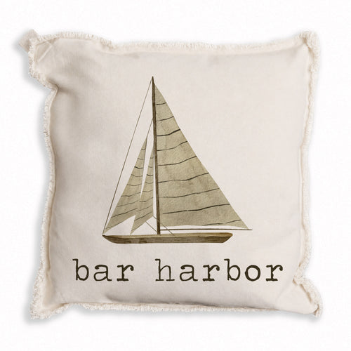 Striped Sailboat Personalized Pillow