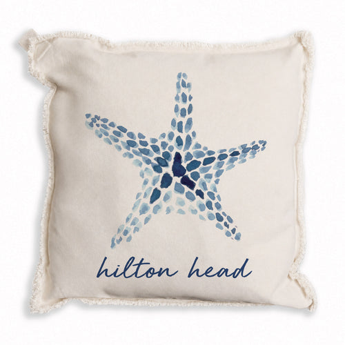 Blue Starfish Personalized Pillow