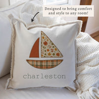 Fall Sailboat Personalized Pillow