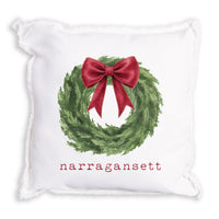 Holiday Wreath Personalized Pillow