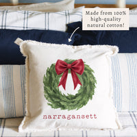 Holiday Wreath Personalized Pillow