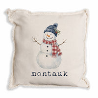 Snowman Personalized Pillow