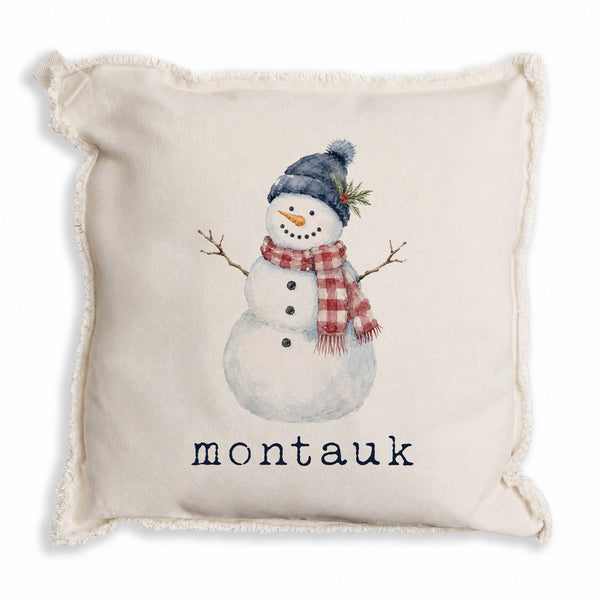 Snowman Personalized Pillow