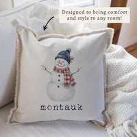 Snowman Personalized Pillow