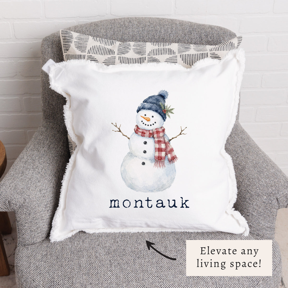 Snowman Personalized Pillow