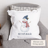 Snowman Personalized Pillow