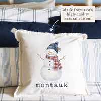 Snowman Personalized Pillow