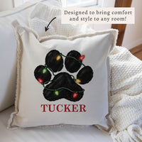 Paw Lights Personalized Pillow