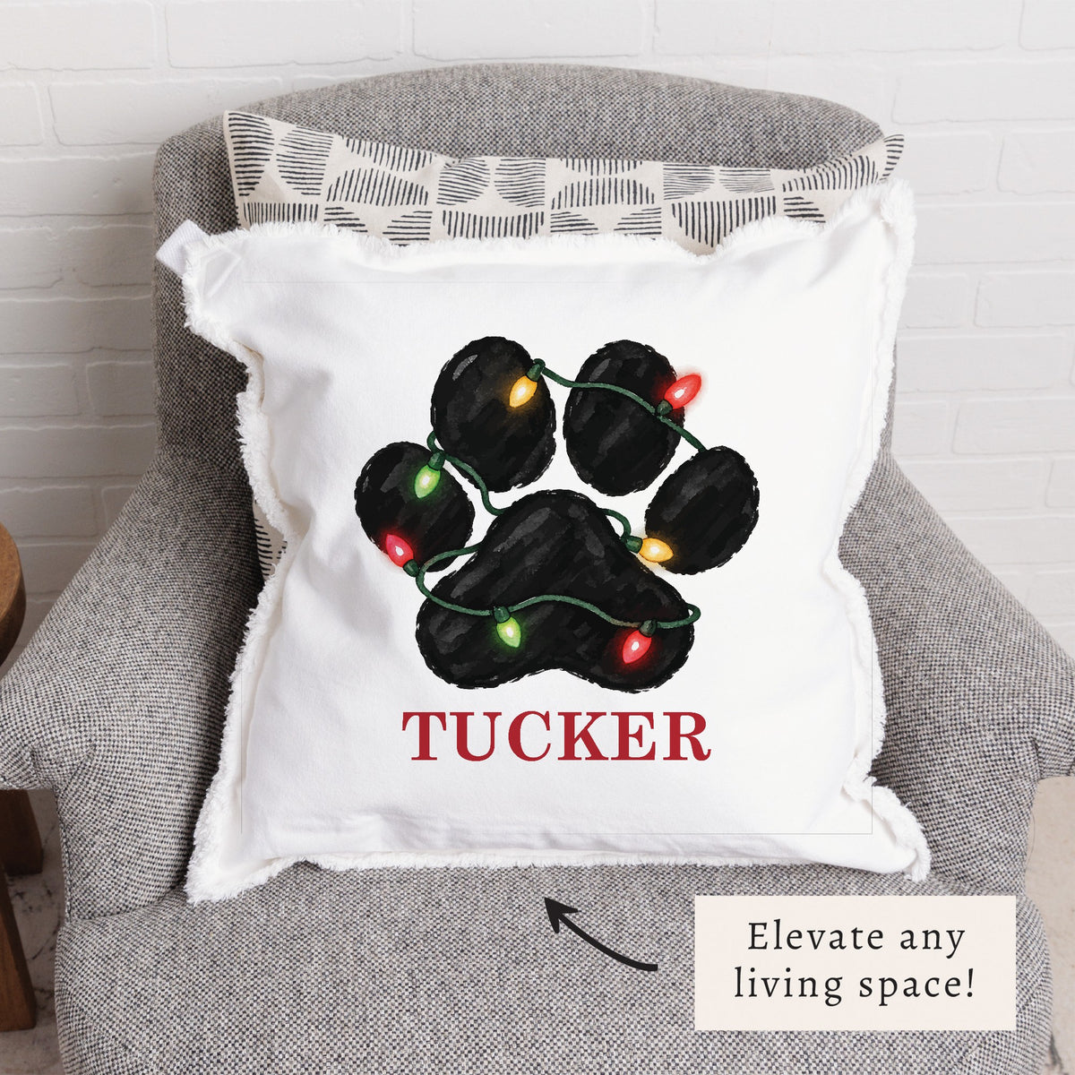 Paw Lights Personalized Pillow