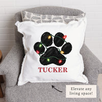 Paw Lights Personalized Pillow