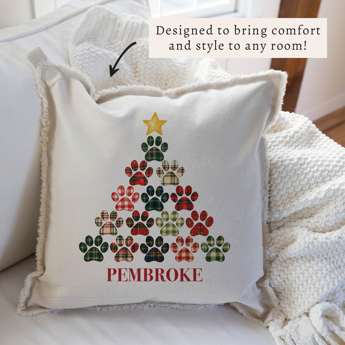 Paw Tree Personalized Pillow