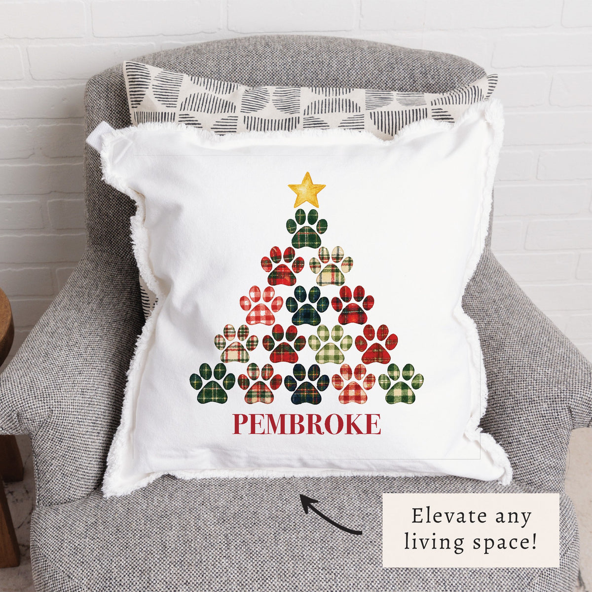 Paw Tree Personalized Pillow