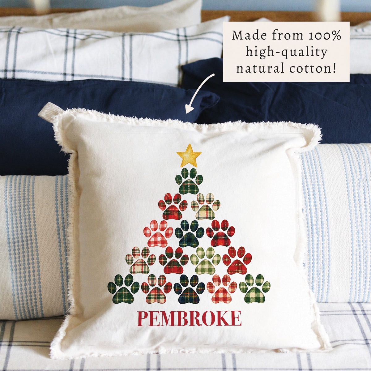 Paw Tree Personalized Pillow