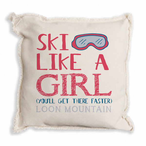 Ski Like A Girl Personalized Pillow