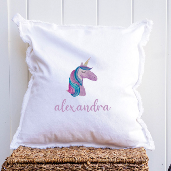 Unicorn Personalized Square Pillow