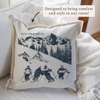 Retro Ski Run Personalized Pillow