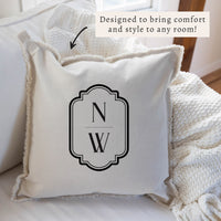 Initials Vertical Personalized Pillow