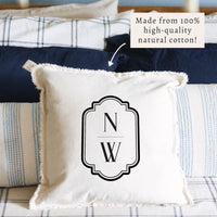 Initials Vertical Personalized Pillow