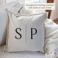 Initials Line Personalized Pillow