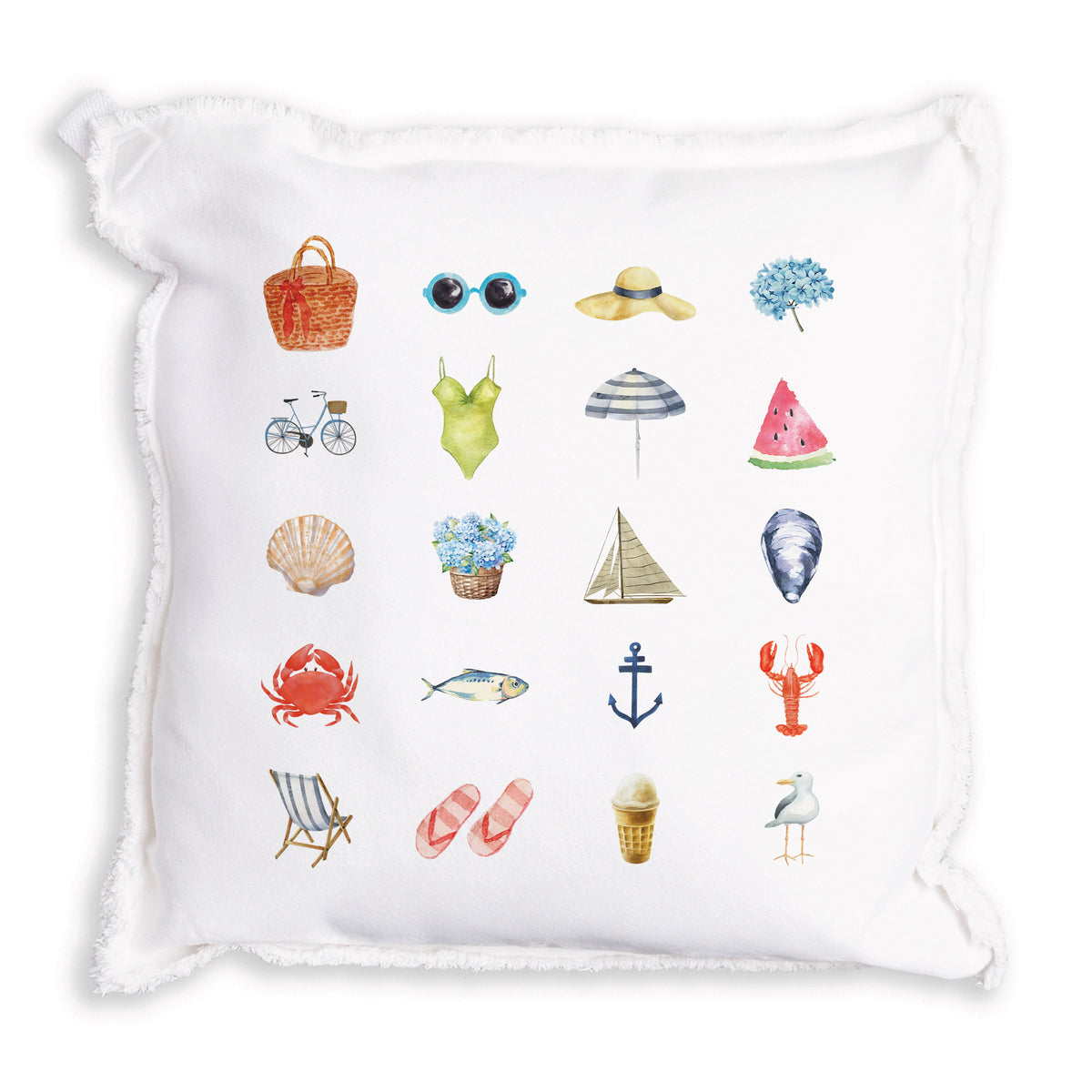 Beach Icons Pillow