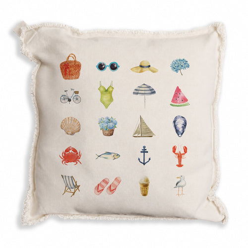 Beach Icons Pillow