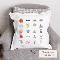 Beach Icons Pillow
